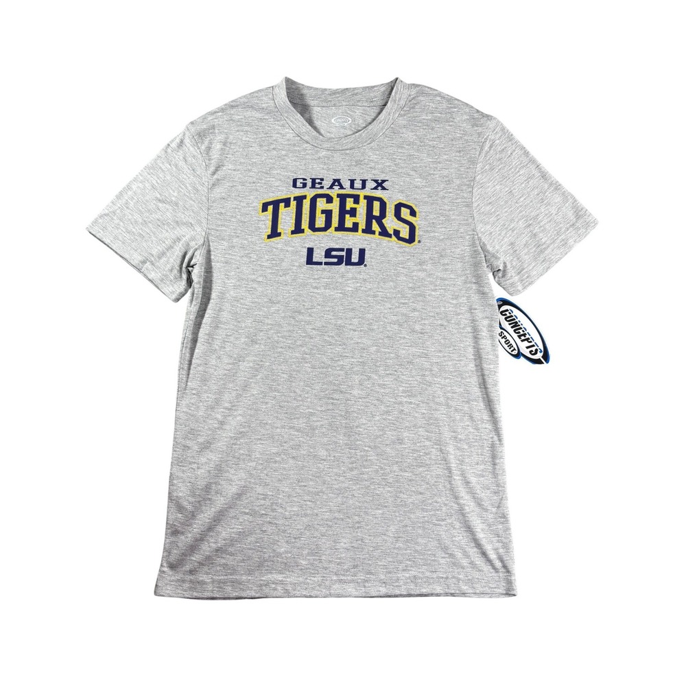 Concepts Sport LSU Tigers Geaux Tigers Gray Sleep Shirt Mens Small New